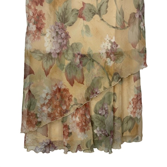 Vintage Sheer Floral 2 Piece Set Dress Cardigan Cottagecore Y2K Fairy size 10 - Picture 10 of 14